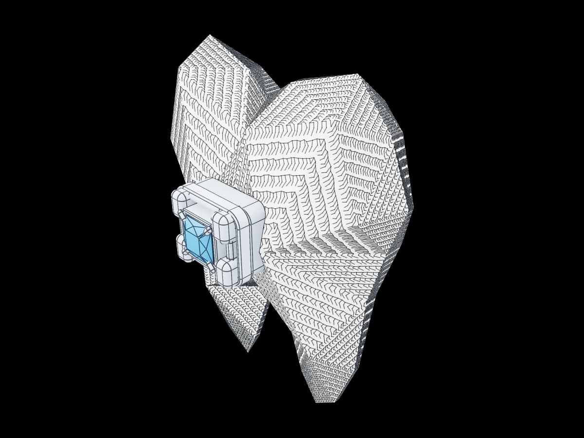 Faceted Tooth Display Sculpture