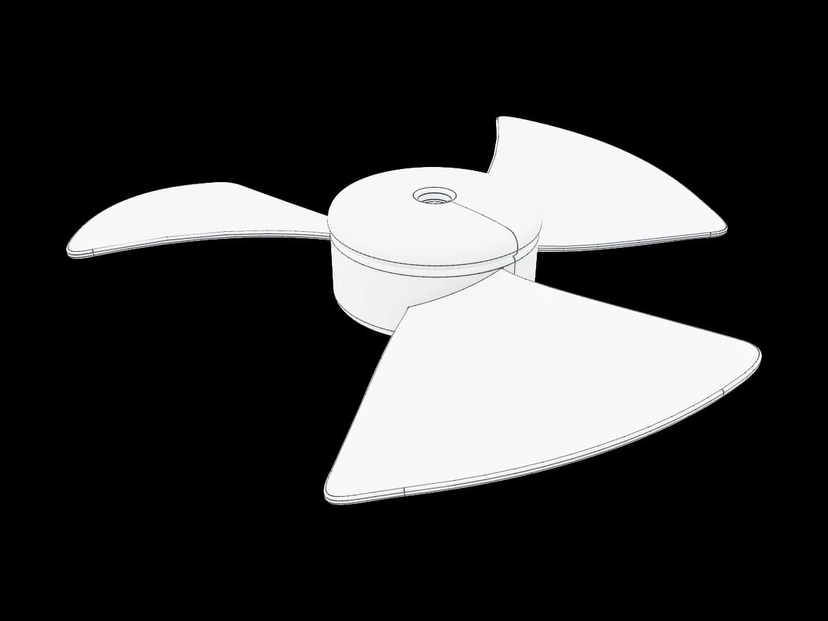 Glossy White Fan Propeller