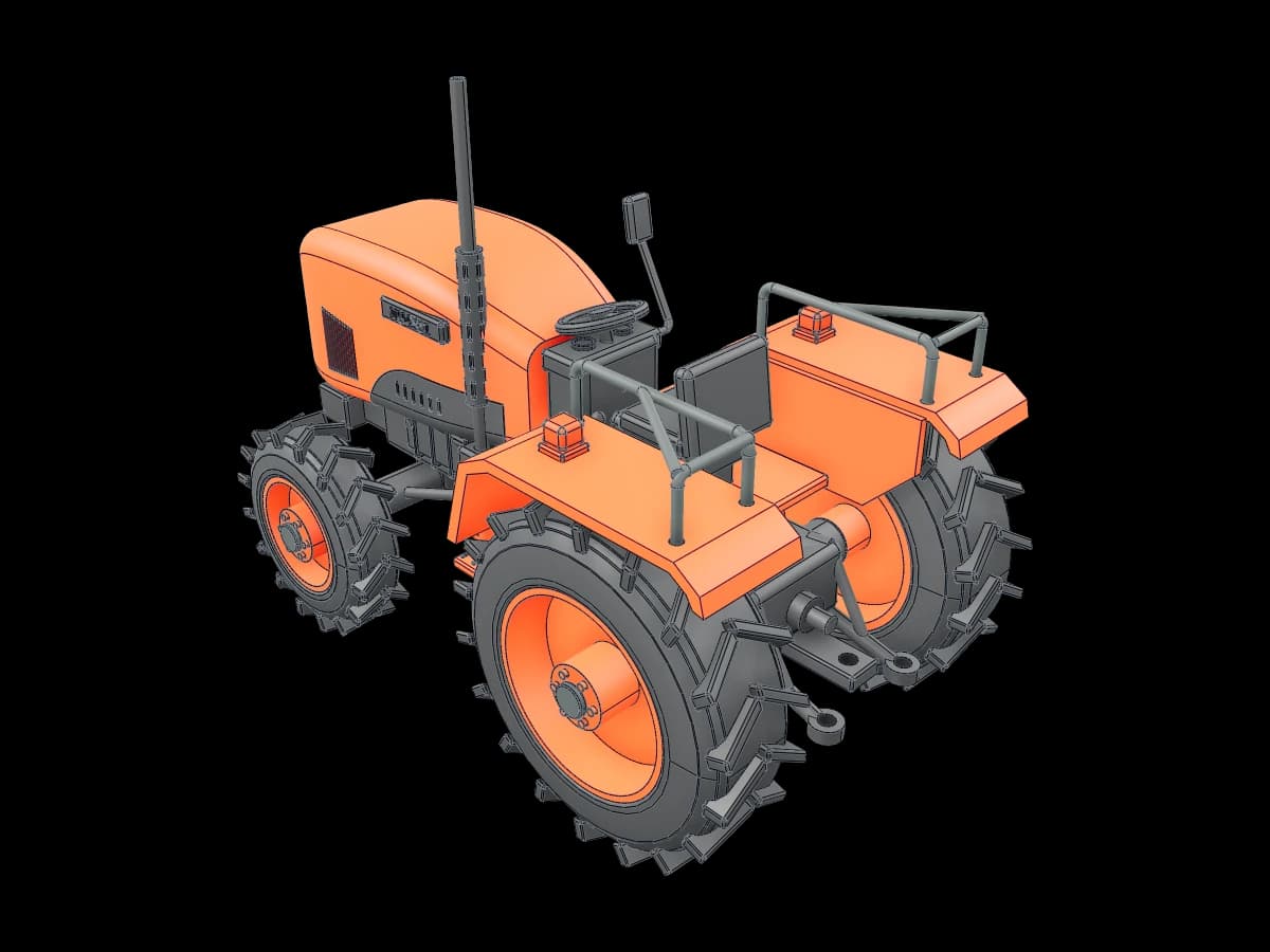 Orange Utility Tractor