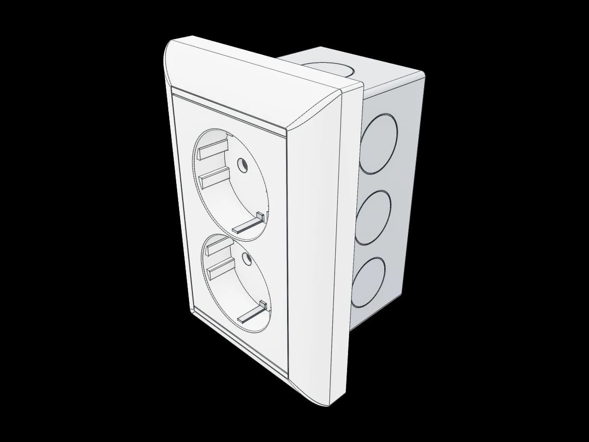 Duplex electrical outlet assembly