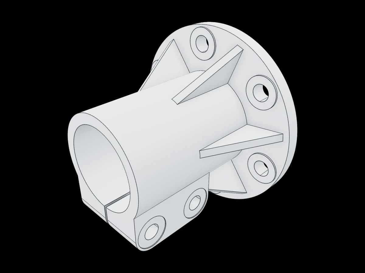 Ribbed Flange Split-Clamp Housing