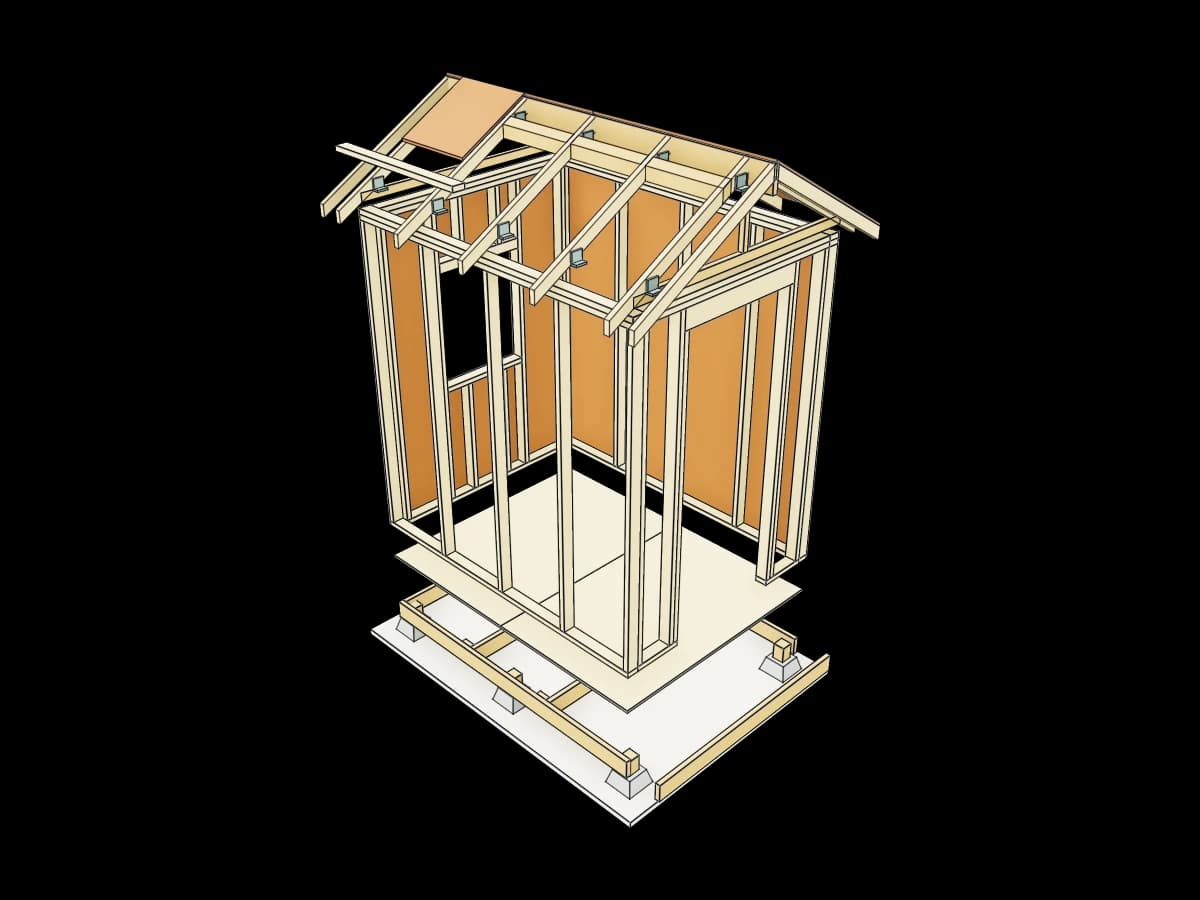 Exploded Timber Shed Miniature