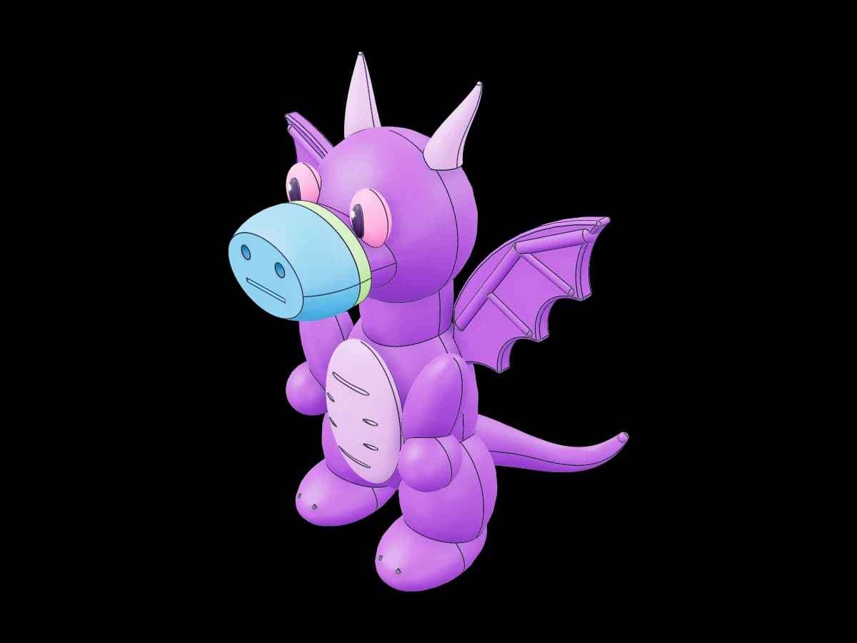 Purple Dragon With Muzzle