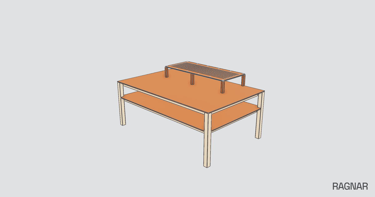 Drielagige modeltrein tafel