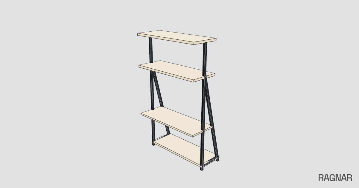 Industrial A-Frame Bookshelf
