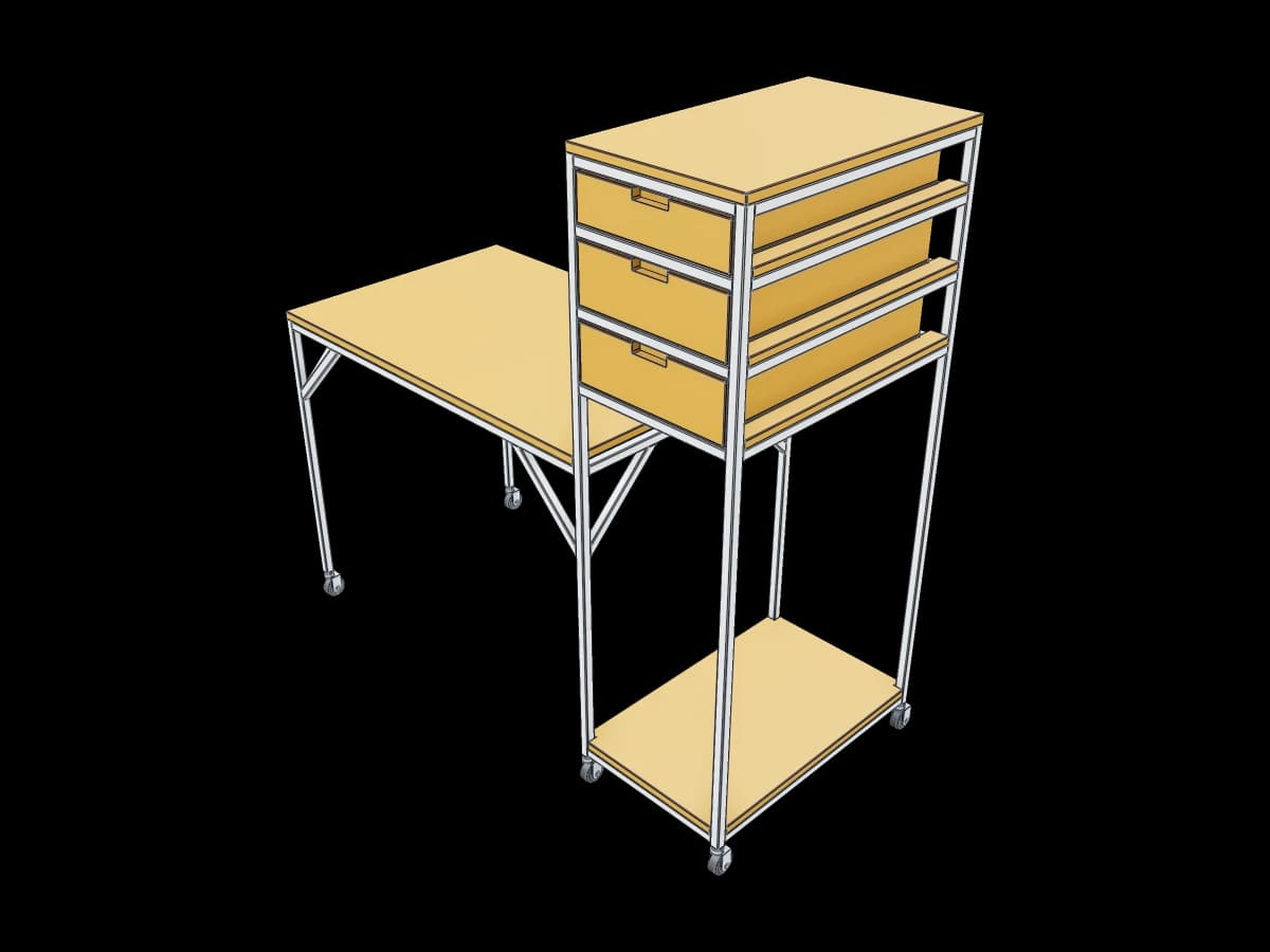 Desk with Integrated Tower