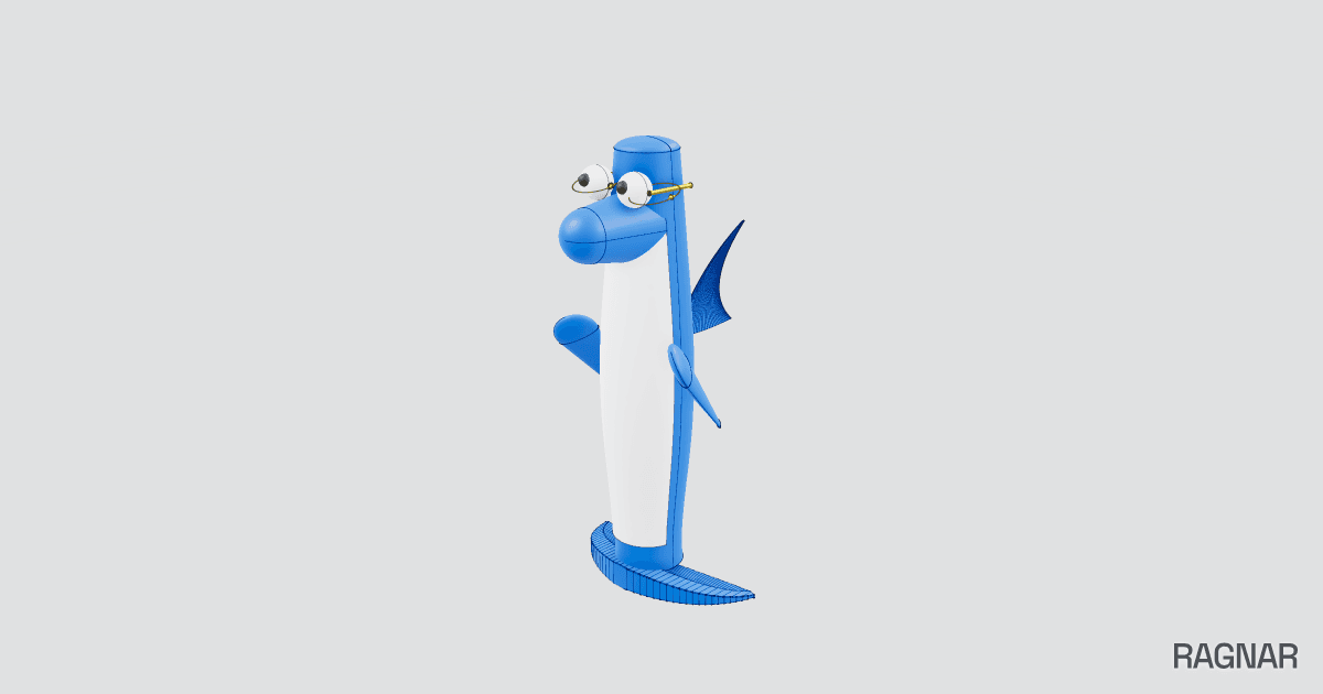 Cartoon dolphin character
