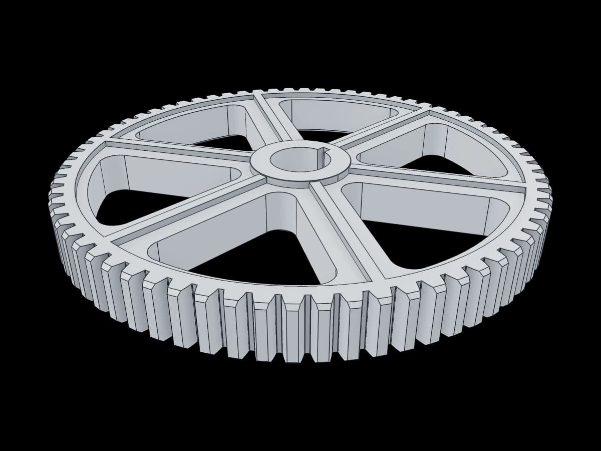 Six-Spoke Industrial Spur Gear