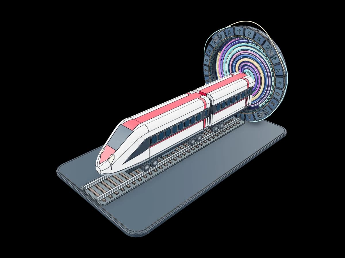 Train Emerging From Portal