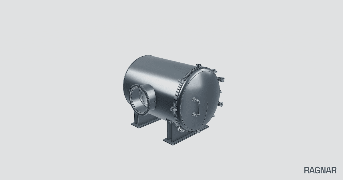 Hinged horizontal vessel