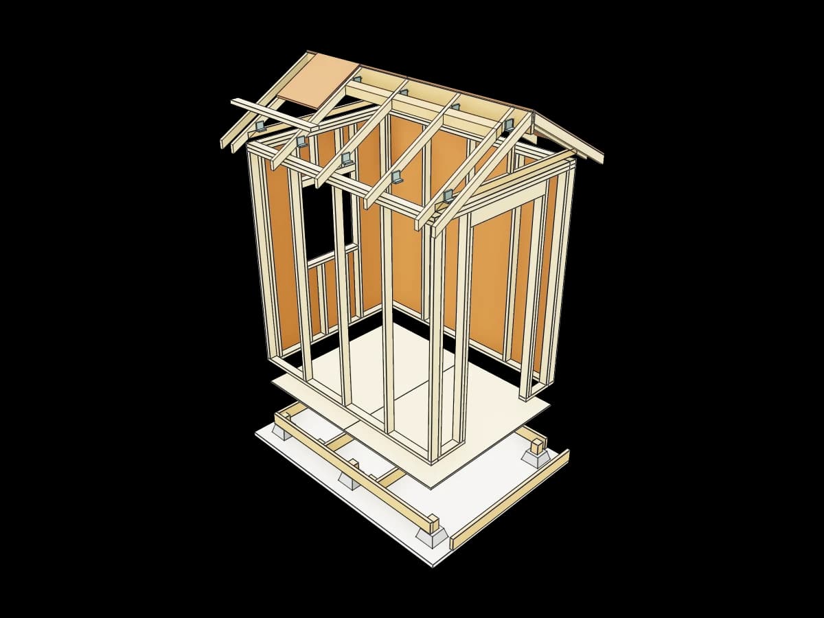 Exploded Timber Shed Miniature