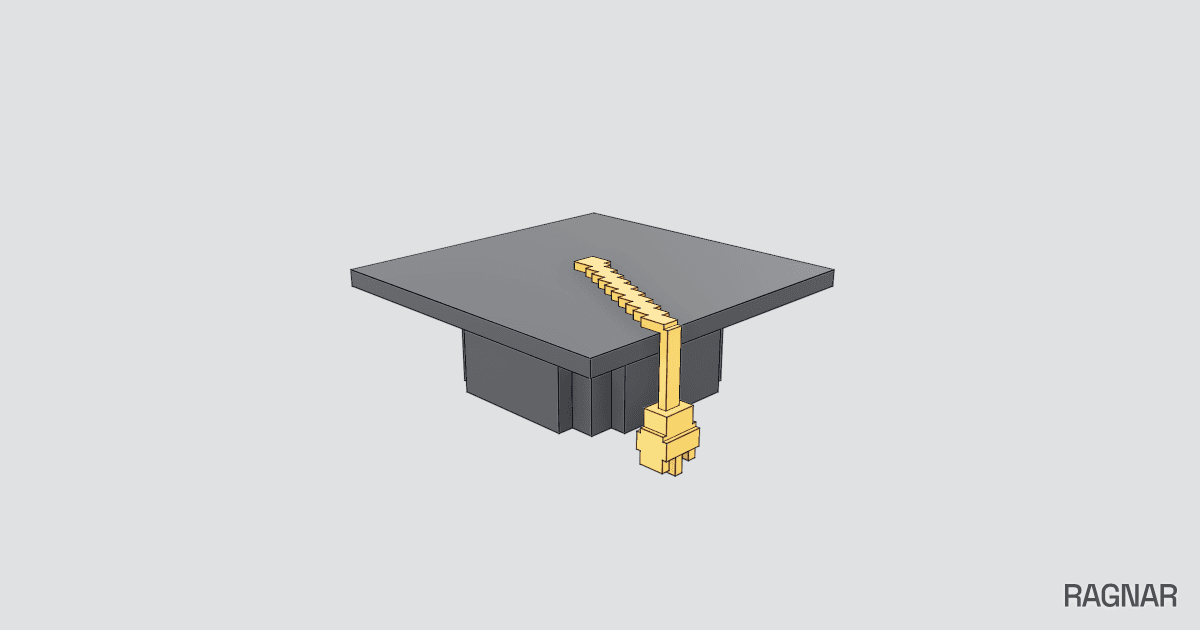 Pixelated Graduation Cap