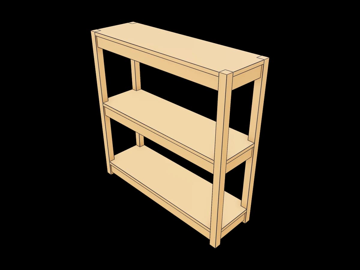 Open Sided Wood Shelf