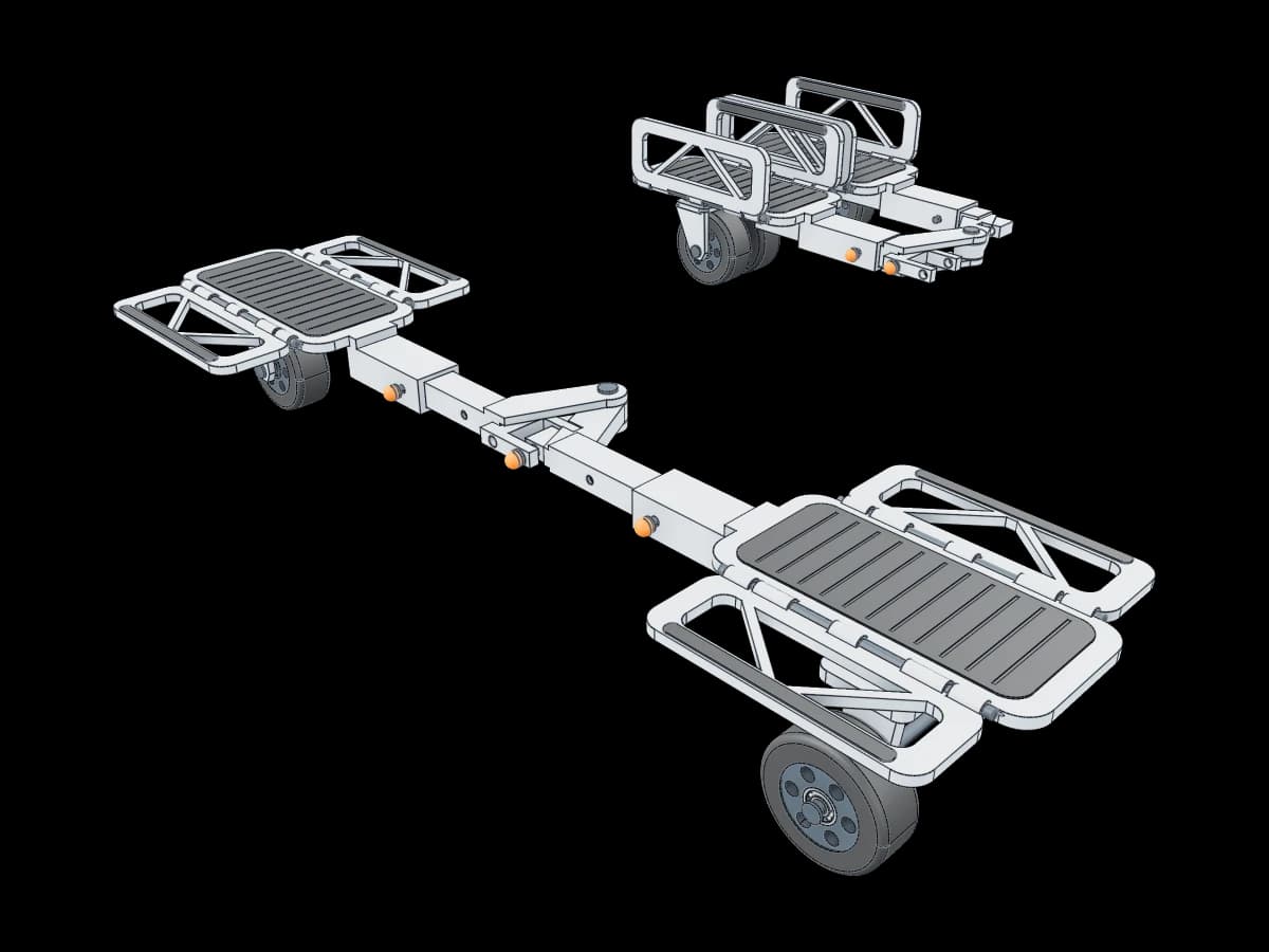 Foldable Three-Wheel Skateboard