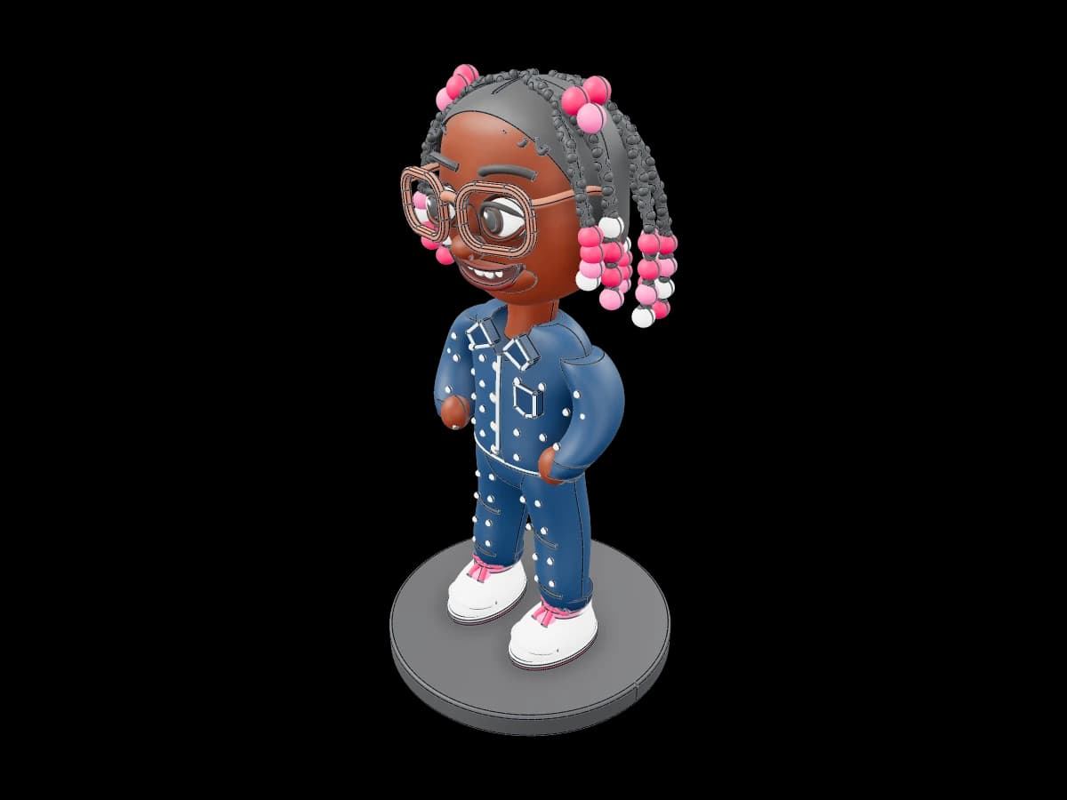 Beaded Braid Figurine