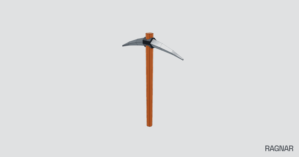 Low poly pickaxe