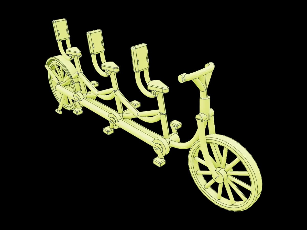 Triple Seated Bicycle