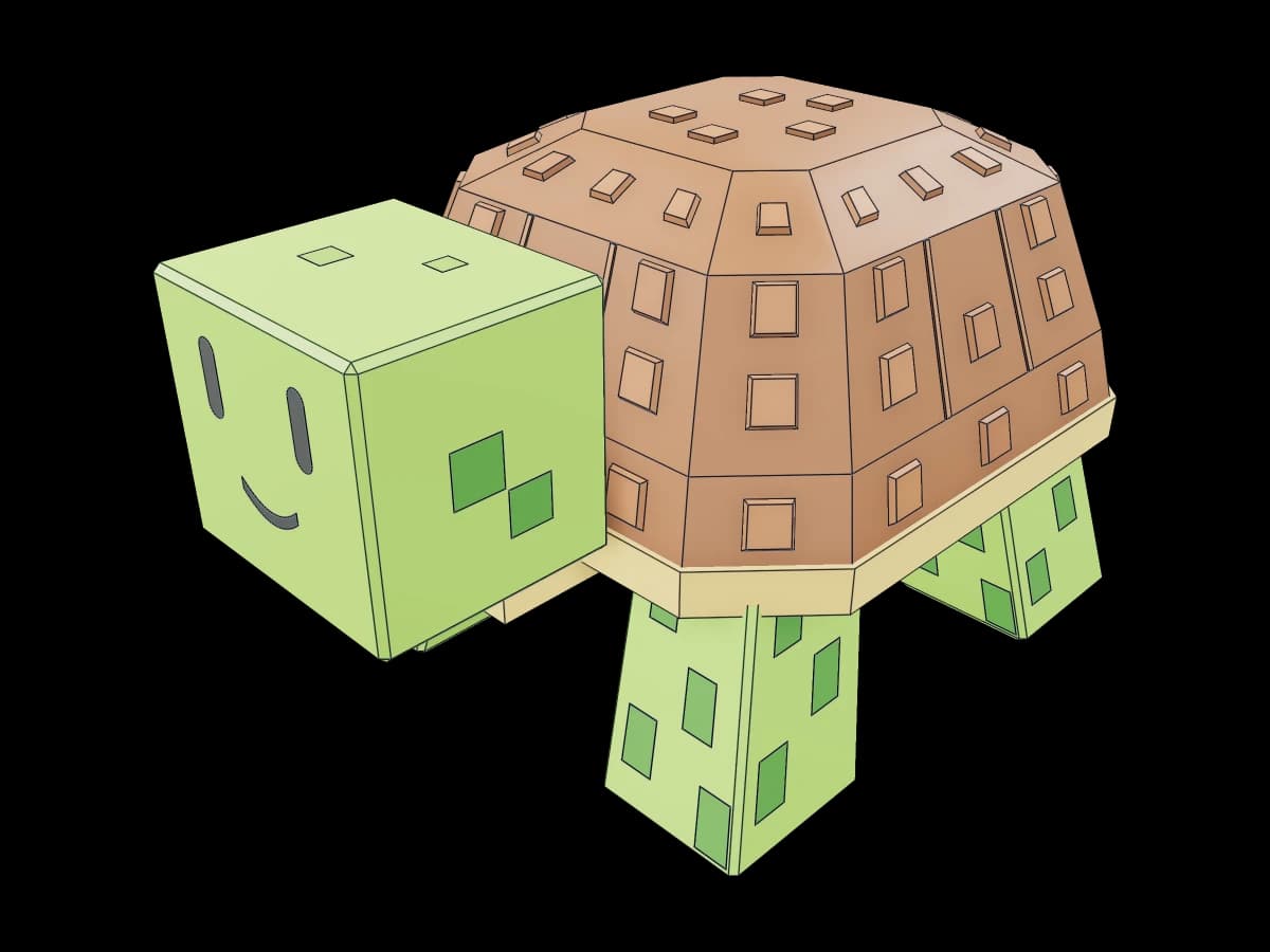 Stylized Blocky Turtle