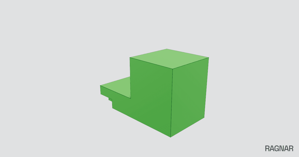 Gestufter Holzblock