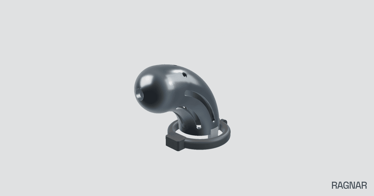 Down-curved chastity cage