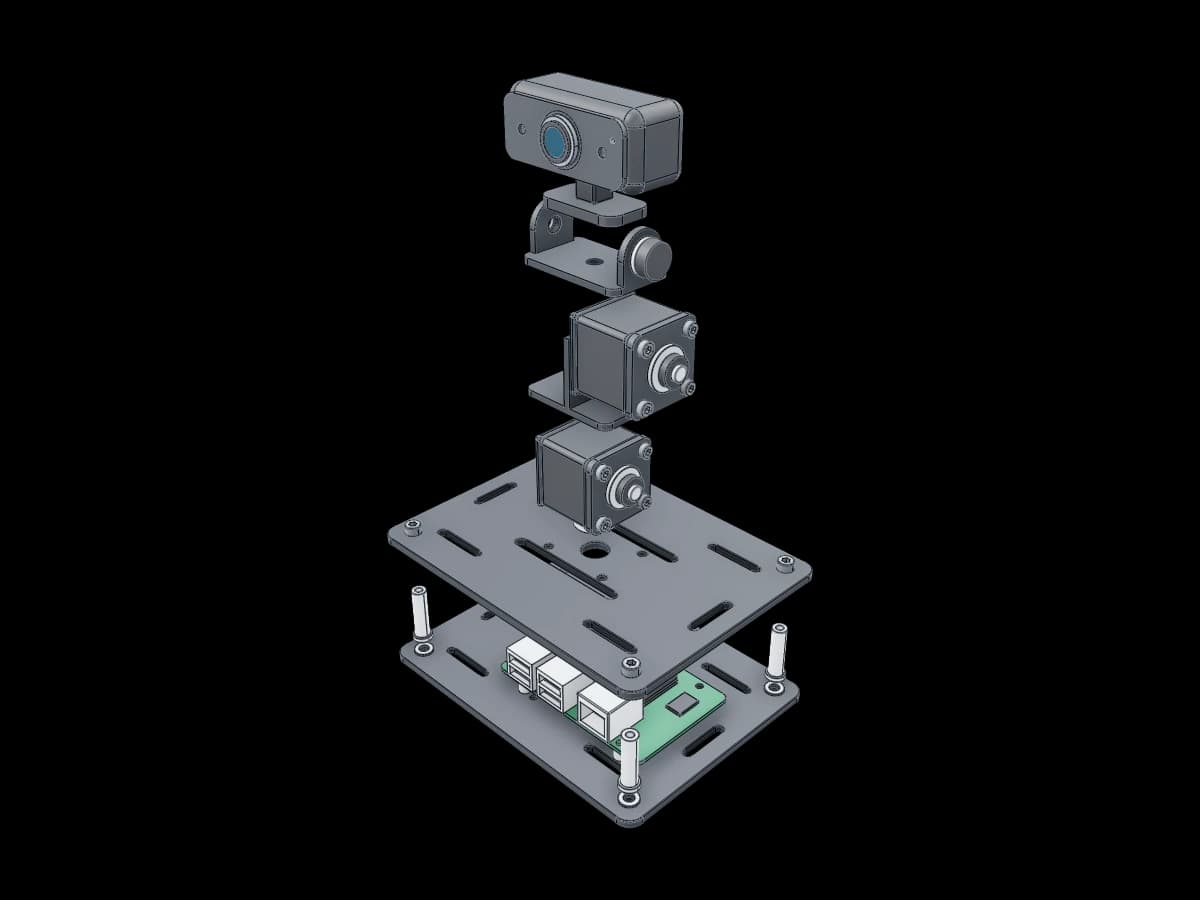 Exploded Pan-Tilt Webcam
