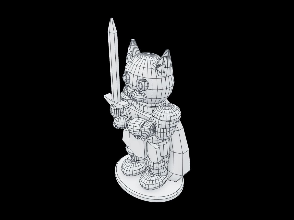 Kitten Warrior Statue