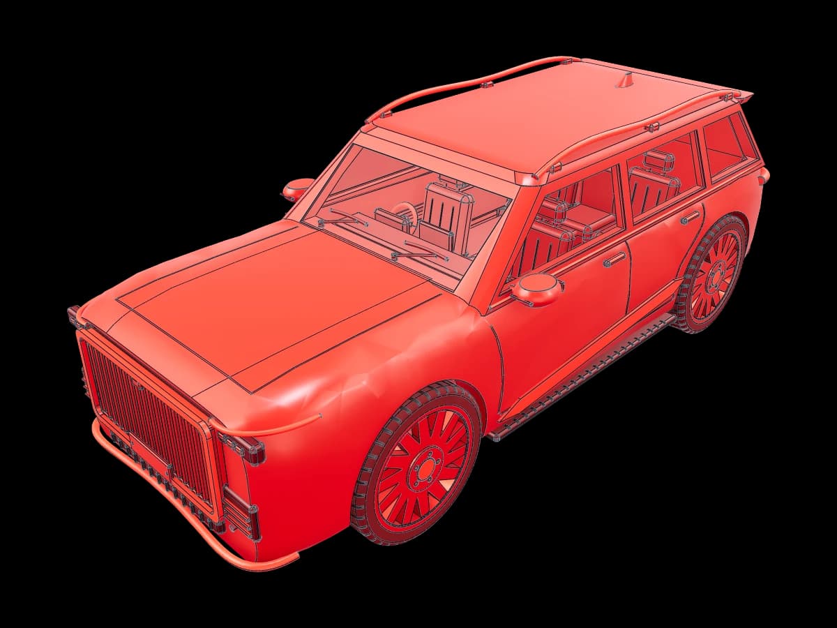 Detailed Red Car