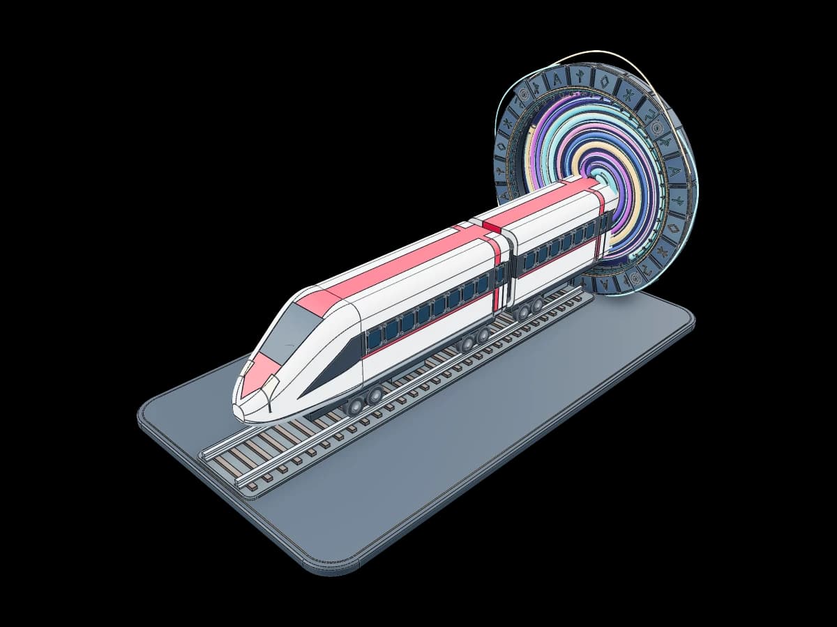 Train Emerging From Portal