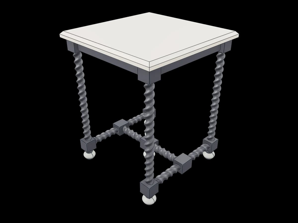 Spiral-Legged Occasional Table