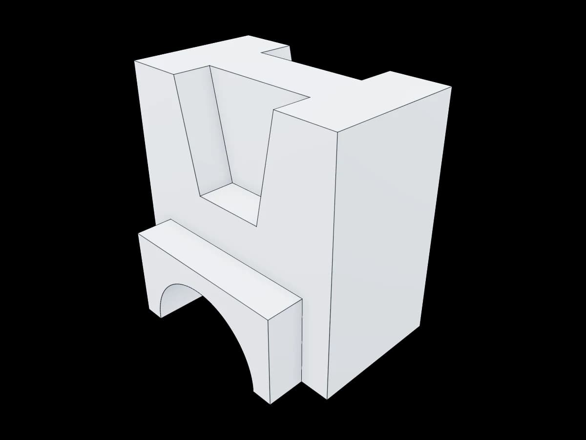 Orthographic Block with Channel