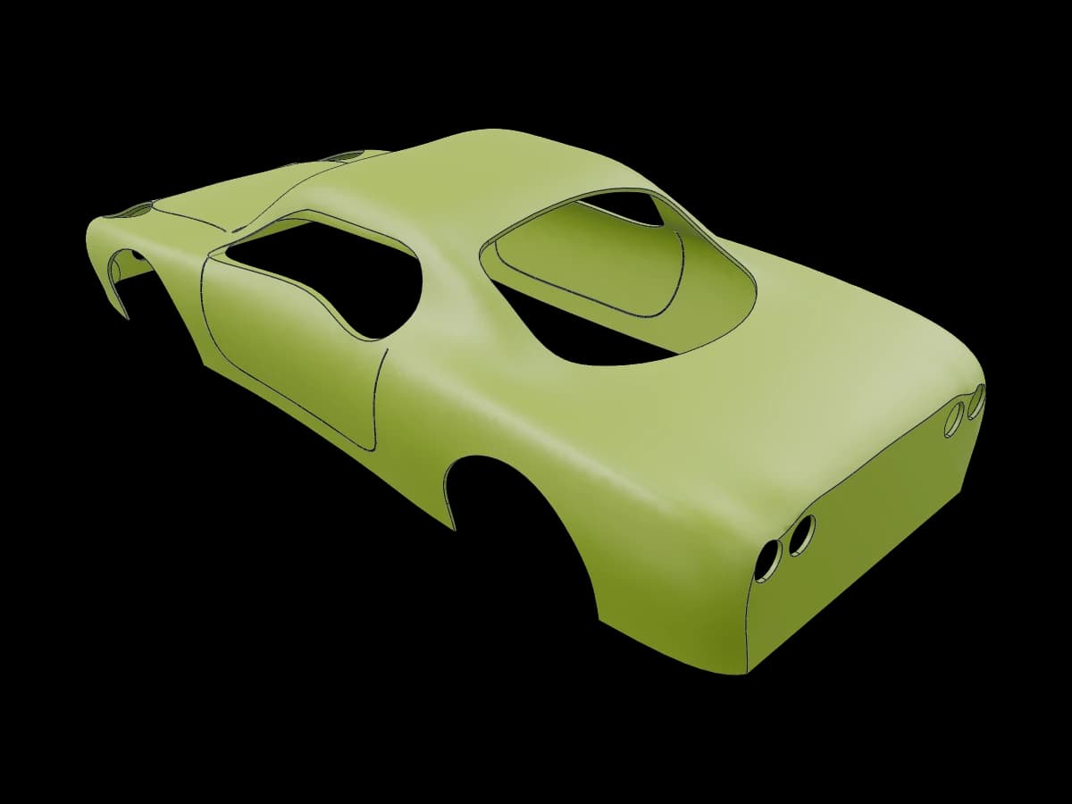 Olive Coupe Body Shell