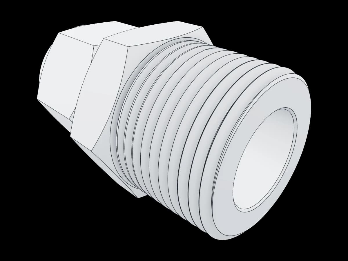 Bored Through Male Connector