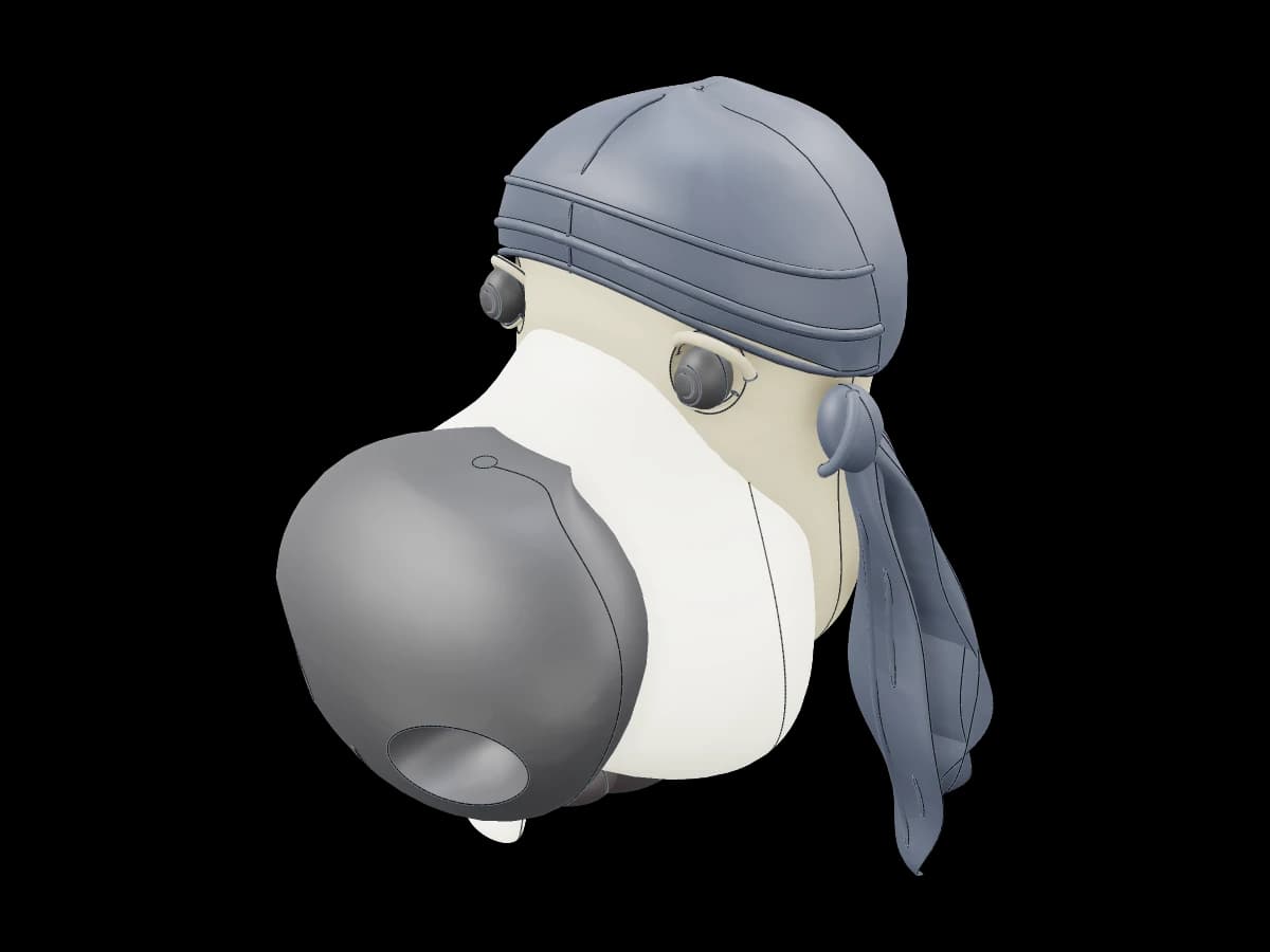Stylized Wide-Nosed Dog Head