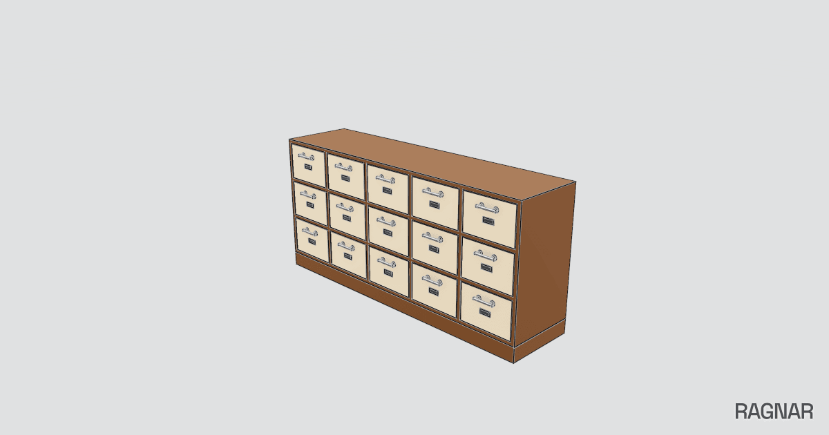 Labeled Drawer Cabinet