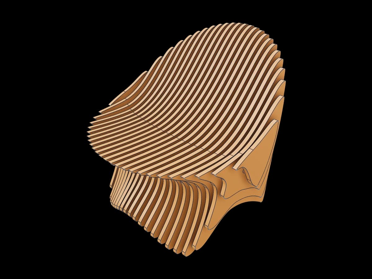 Sculptural Ribbed Chair