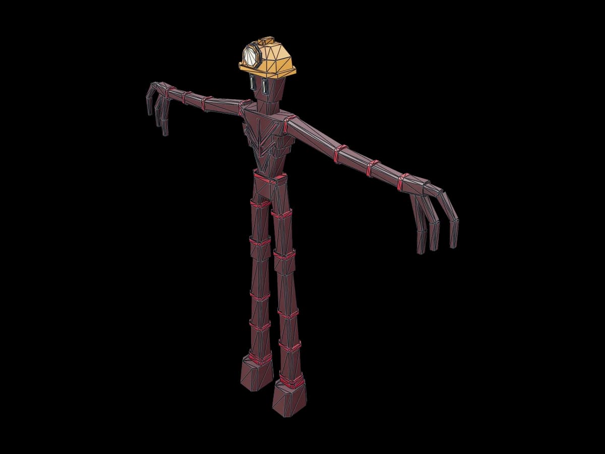 Pixelated Crimson Miner Creature