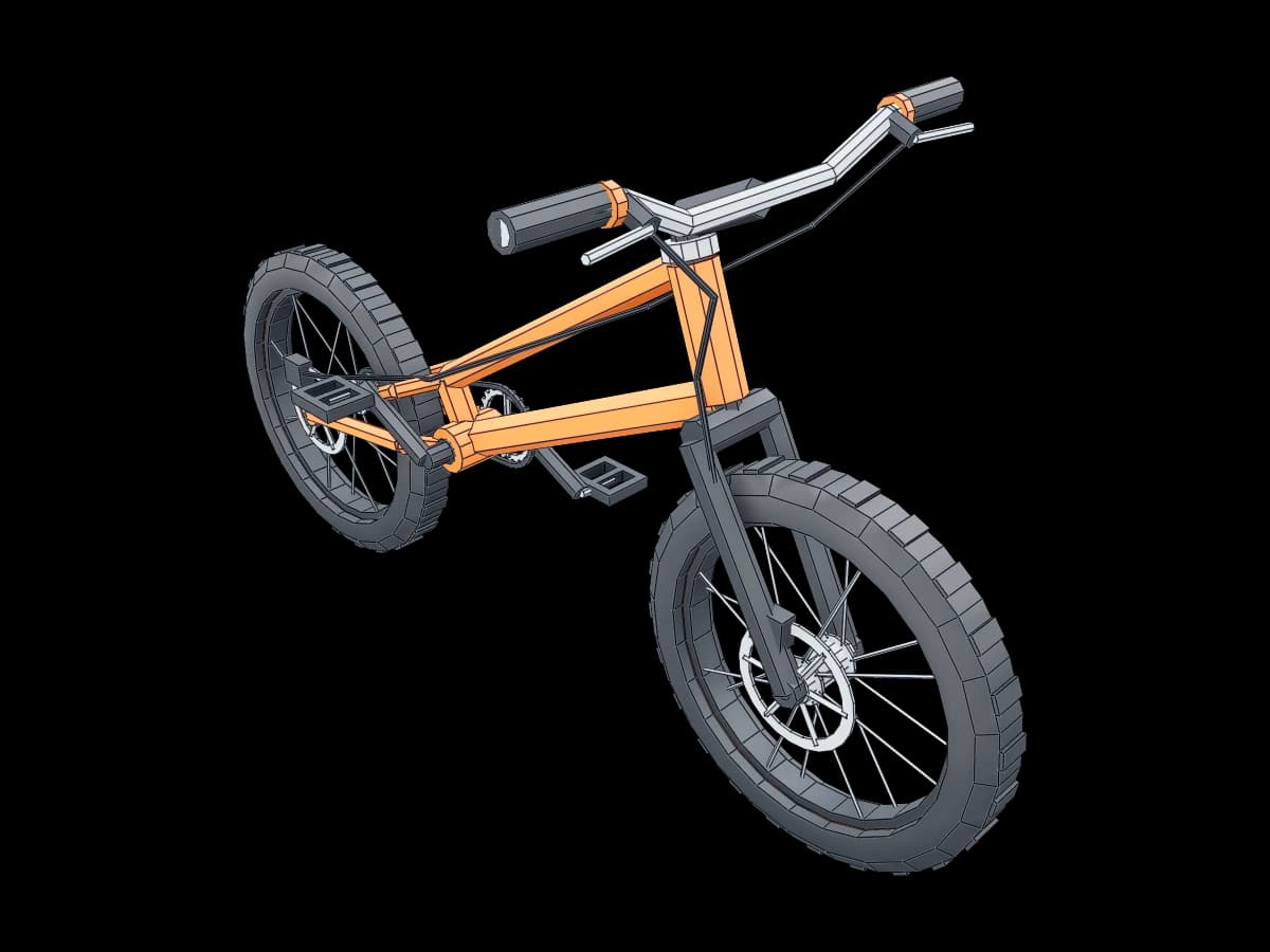 Low Poly Trial Bicycle