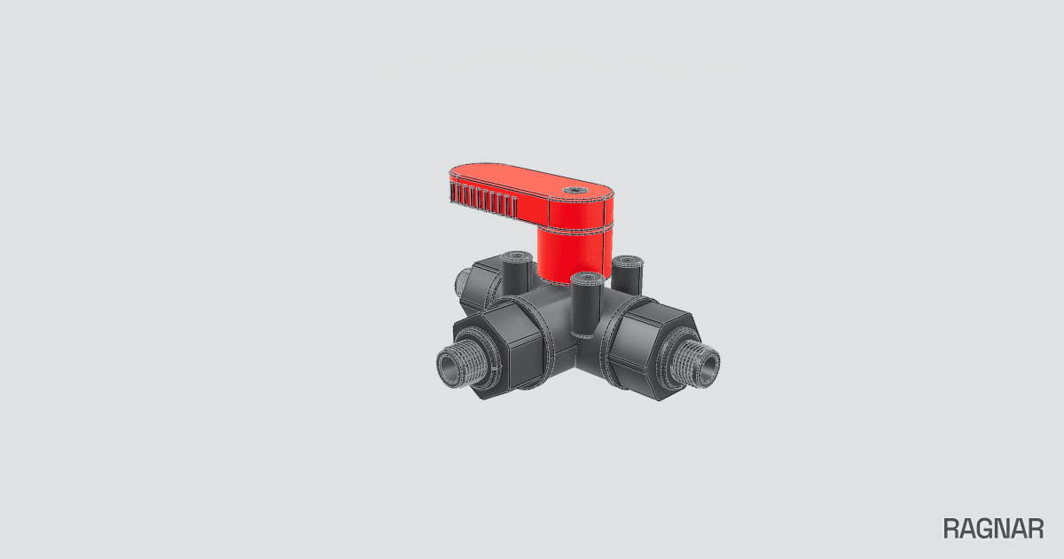 Three-way ball valve