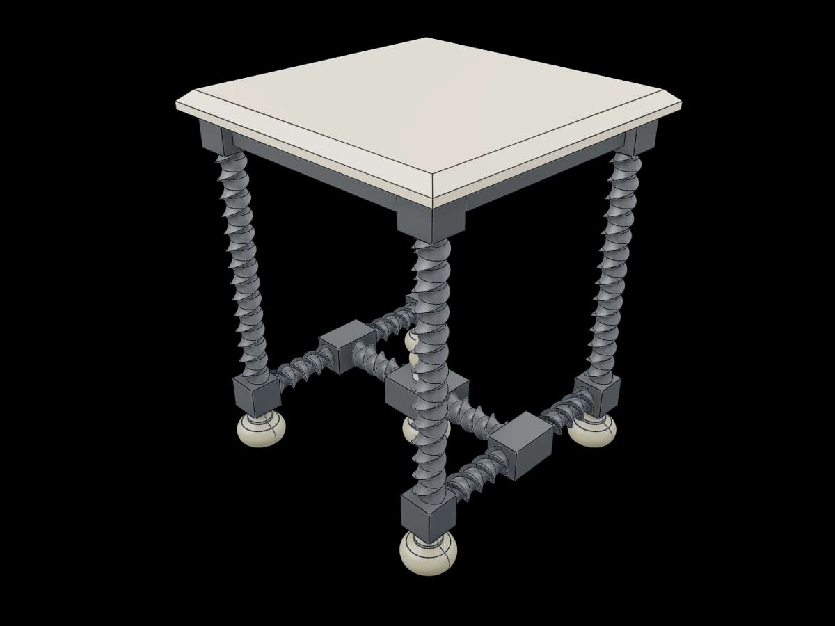 Spiral Leg Side Table
