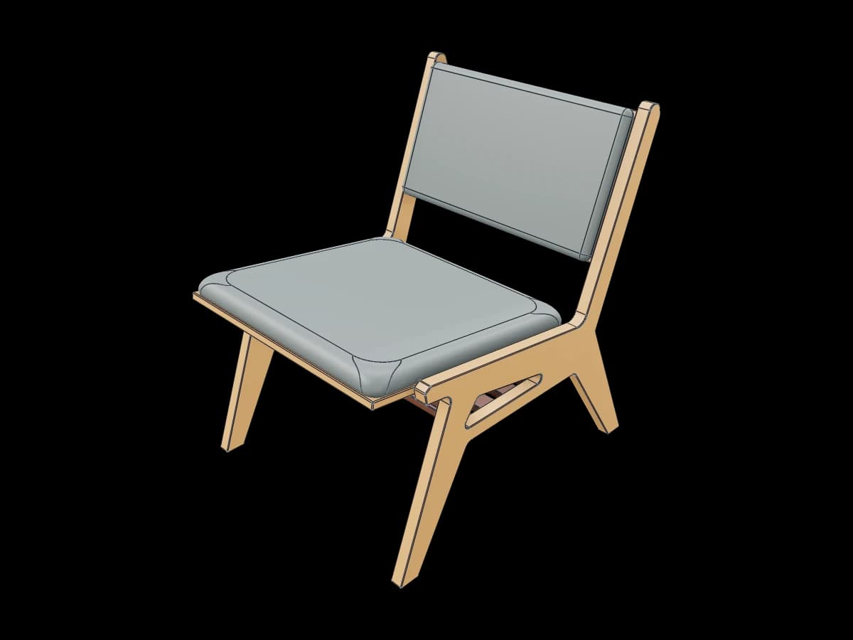 Sculpted Plywood Lounge Chair