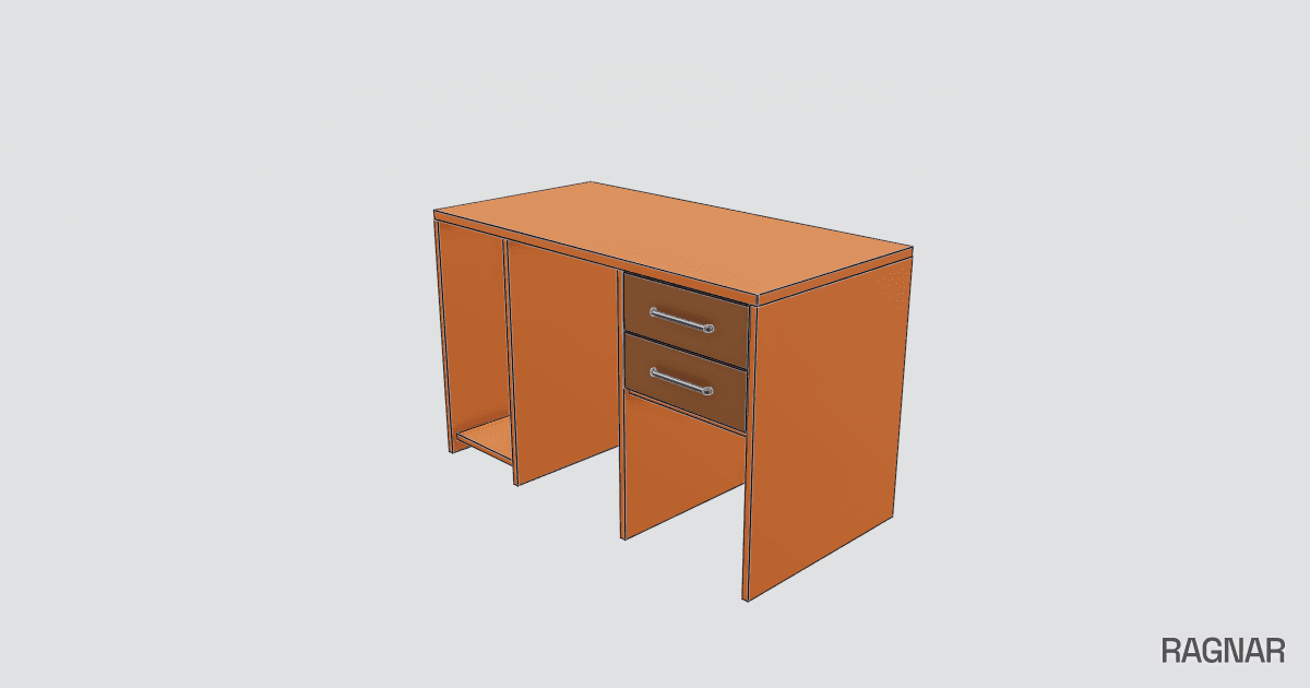 Wooden computer desk