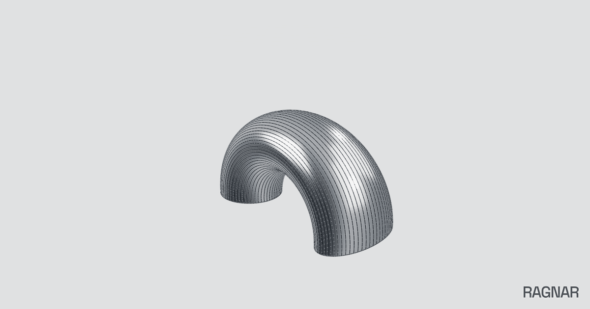 Curved transition pipe