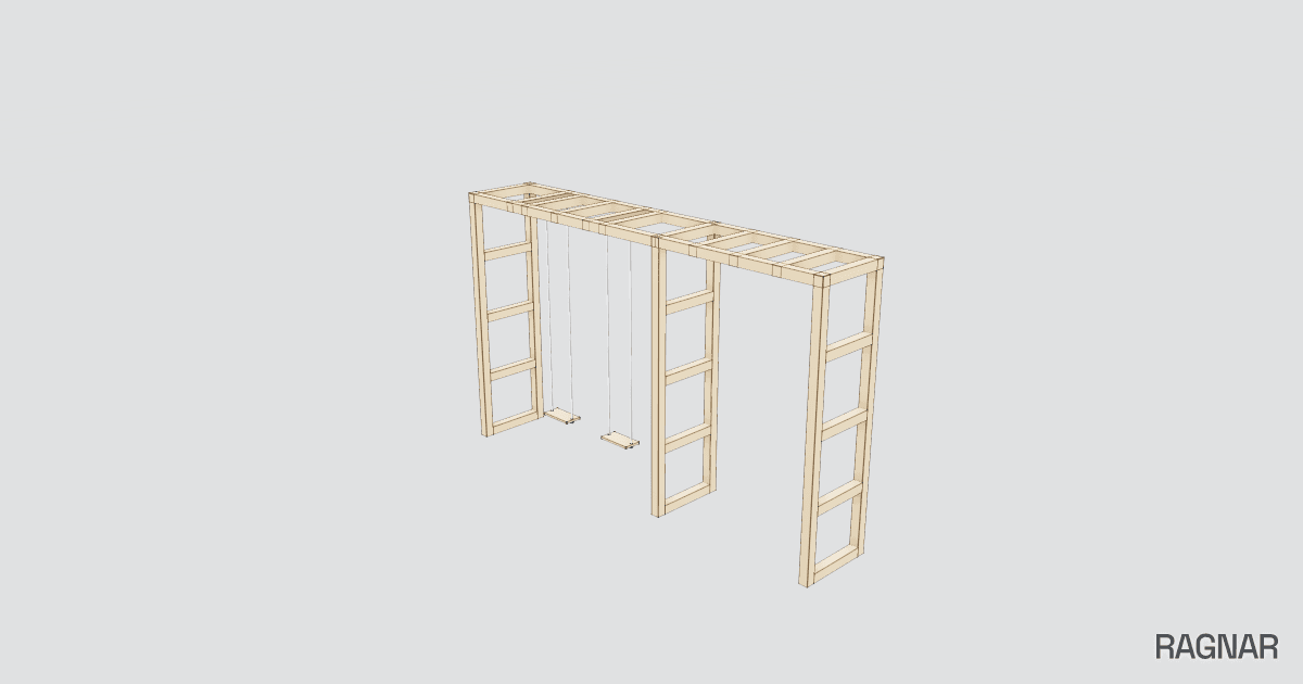 Wooden swing set