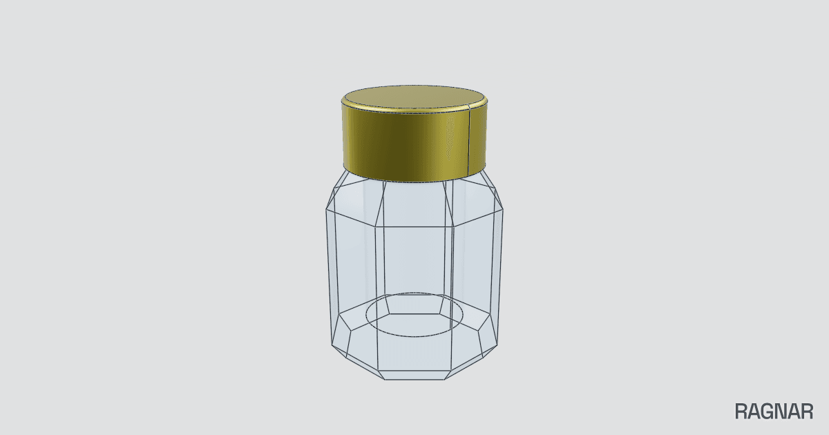 Octagonal Cosmetic Jar